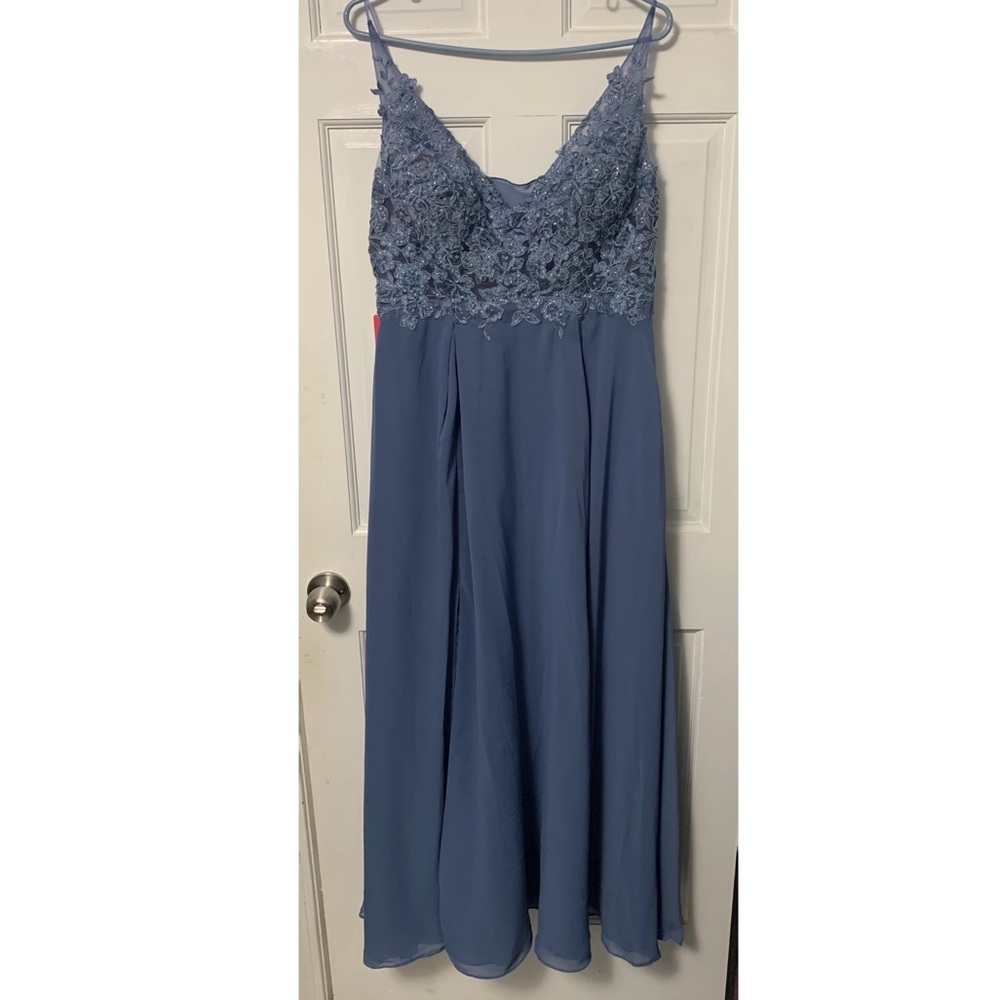 JJ’s House Slate Blue Prom Dress